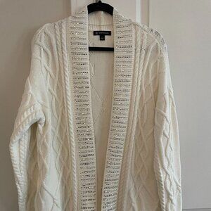 INC International Concepts Cable Knit Cardigan Rhinestone Trim - SZ L New w Tag